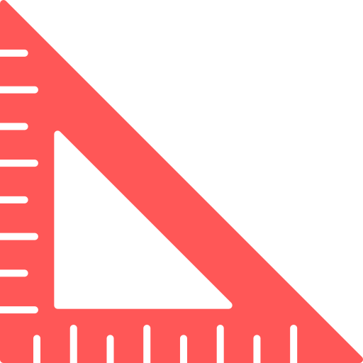 vierkante liniaal Generic color fill icoon