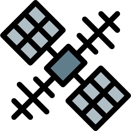 satélite Pixel Perfect Lineal Color icono