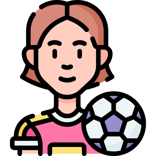 vrouwelijke voetballer Special Lineal color icoon