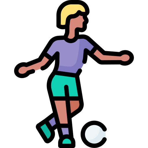 futbolista femenina Special Lineal color icono