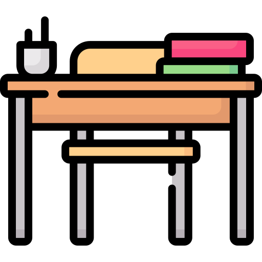 학교 책상 Special Lineal color icon