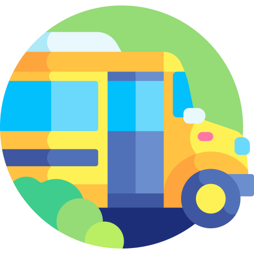autobús escolar Detailed Flat Circular Flat icono