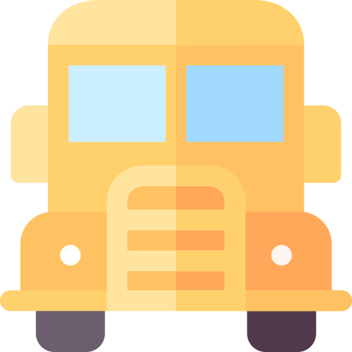 schoolbus Basic Rounded Flat icoon