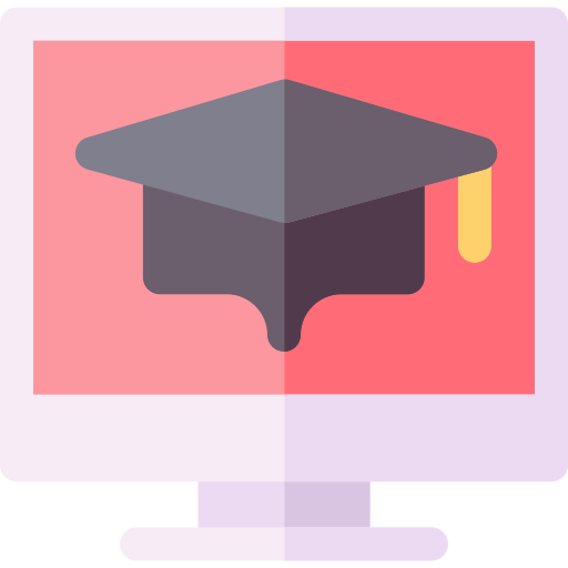online onderwijs Basic Rounded Flat icoon