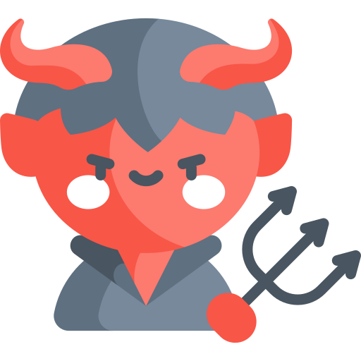 diabeł Kawaii Flat ikona