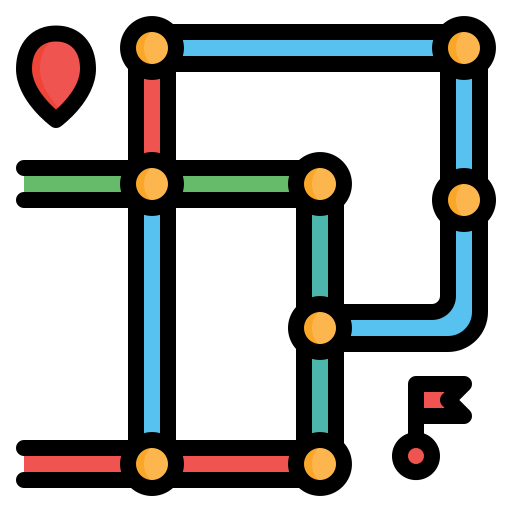Route Generic color lineal-color icon