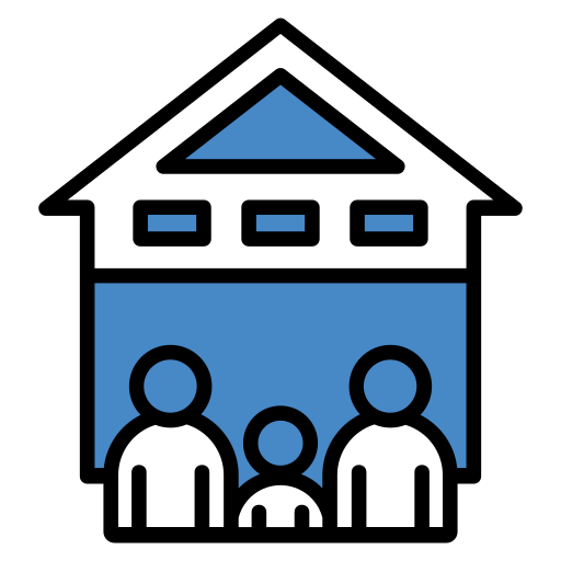 Family house Generic color lineal-color icon