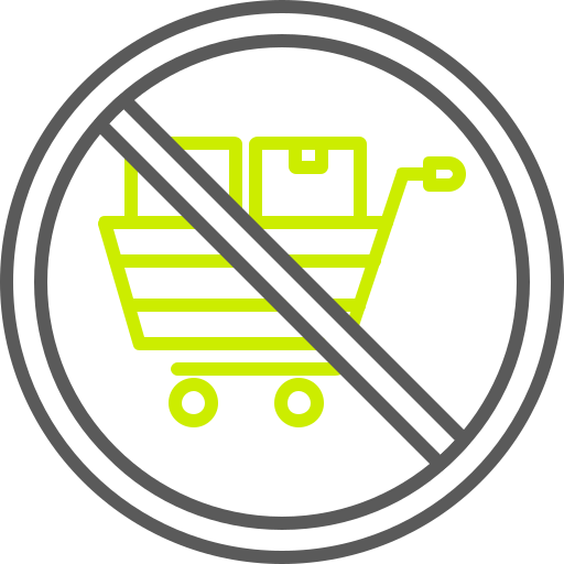 No shopping cart Generic color outline icon