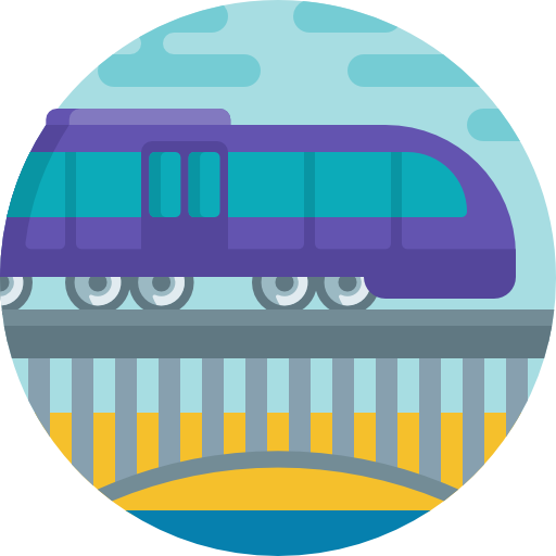 Поезд Detailed Flat Circular Flat иконка
