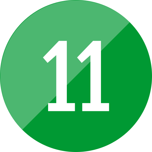 numero 11 Generic color fill icono