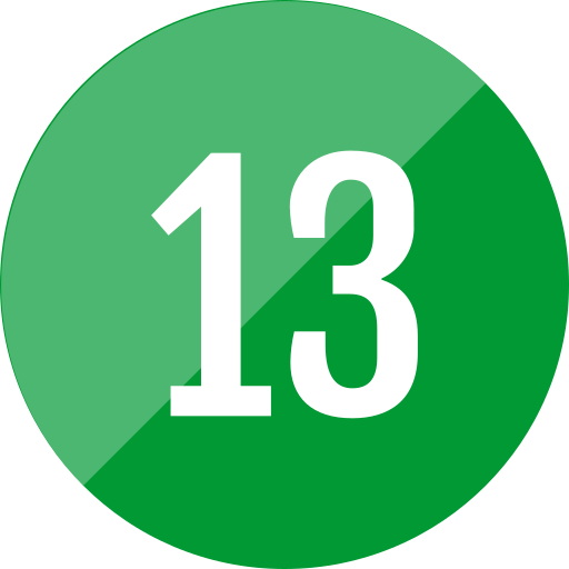 numero 13 Generic color fill icona