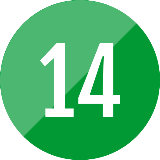 numer 14 Generic color fill ikona