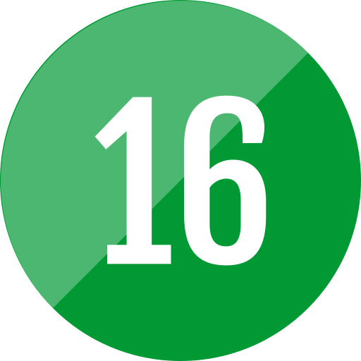 numer 16 Generic color fill ikona