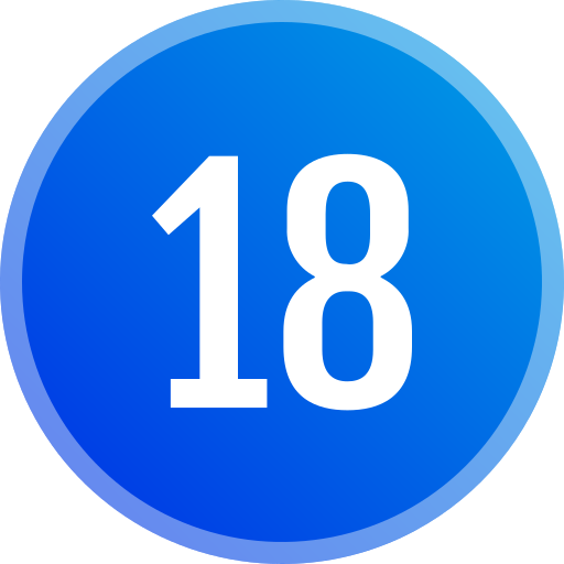 nummer 18 Generic gradient fill icoon
