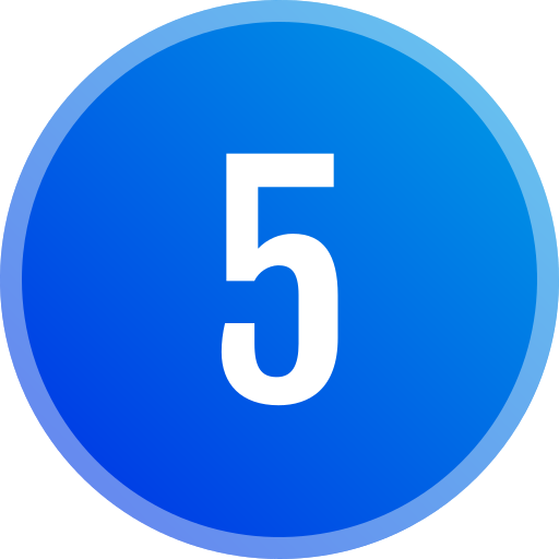 Number 5 Generic gradient fill icon