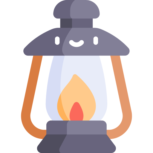 Oil lamp Kawaii Flat icon