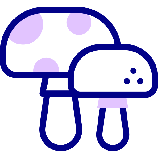 Mushrooms Detailed Mixed Lineal color icon