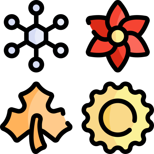4 jahreszeit Kawaii Lineal color icon