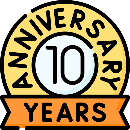 10 년 Special Lineal color icon