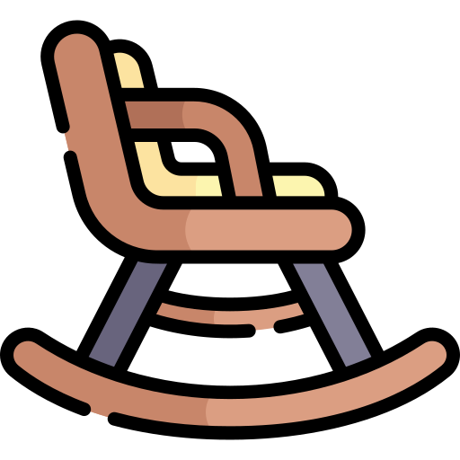 cadeira de balanço Kawaii Lineal color Ícone