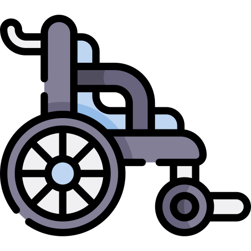 silla de ruedas Kawaii Lineal color icono