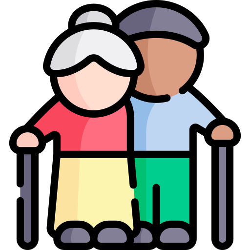 Old people Kawaii Lineal color icon