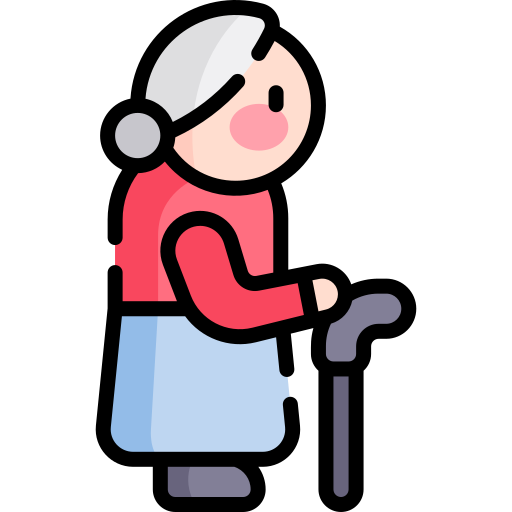 Старая женщина Kawaii Lineal color иконка