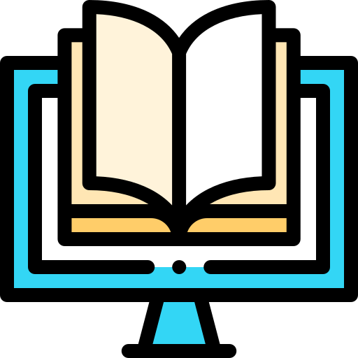 biblioteca en línea Detailed Rounded Lineal color icono