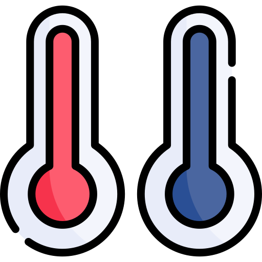temperatura Kawaii Lineal color ikona