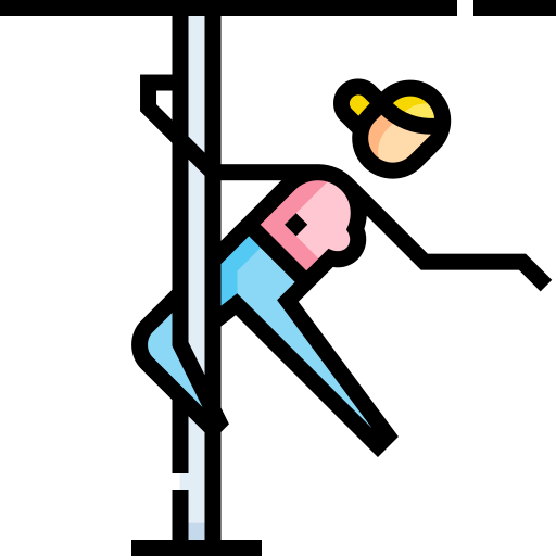 Pole dance Detailed Straight Lineal color icon