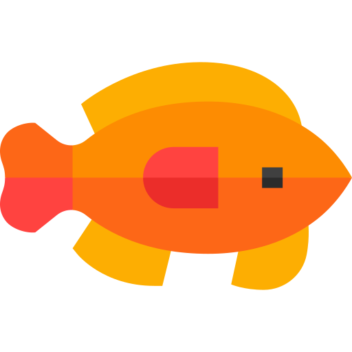 czerwona ryba Basic Straight Flat ikona