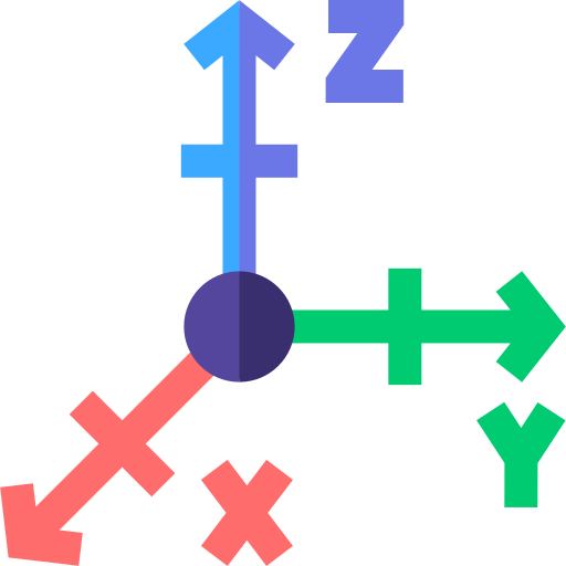 Cartesian axes Basic Straight Flat icon