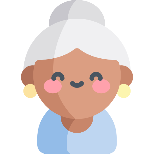 Старая женщина Kawaii Flat иконка