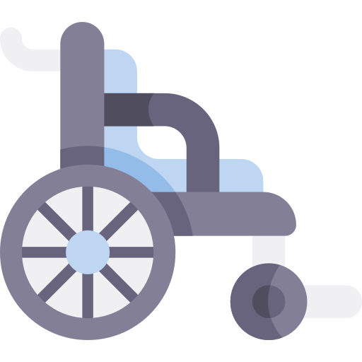 silla de ruedas Kawaii Flat icono