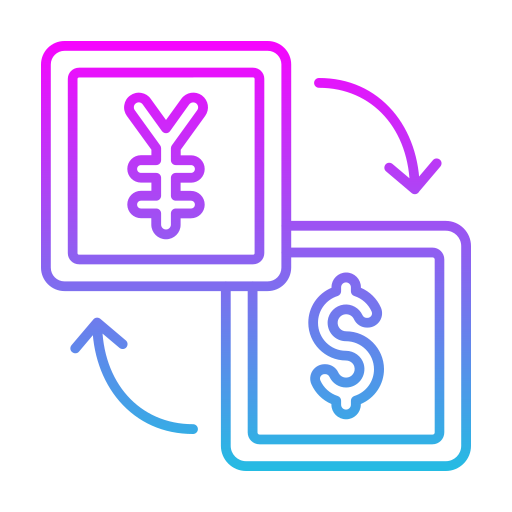 cambio di valuta Generic gradient outline icona