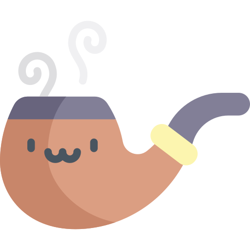 Курительная трубка Kawaii Flat иконка