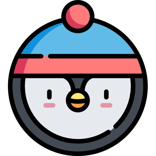 pingüino Kawaii Lineal color icono