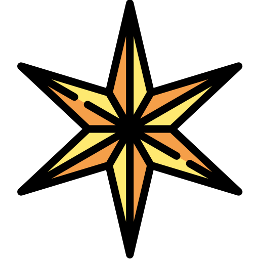 estrella Kawaii Lineal color icono