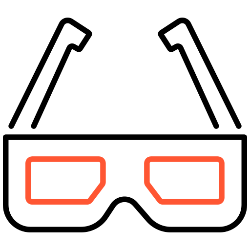 3d bril Generic color outline icoon