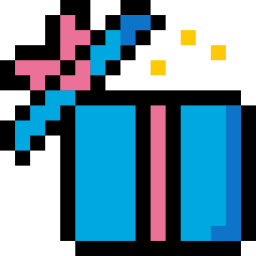 caixa de presente Pixel Linear color Ícone