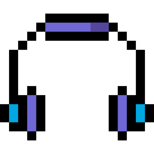 헤드폰 Pixel Linear color icon
