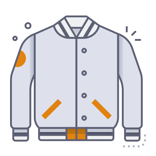 chaqueta de universidad Generic gradient lineal-color icono