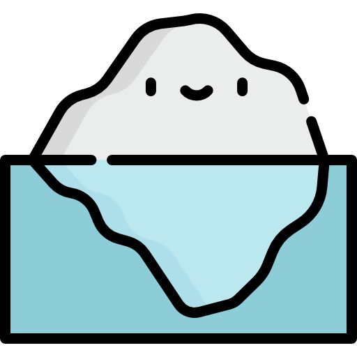 iceberg Kawaii Lineal color icona