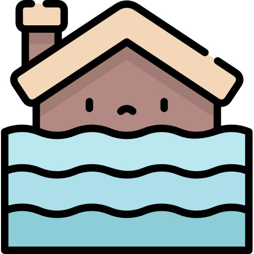 alluvione Kawaii Lineal color icona