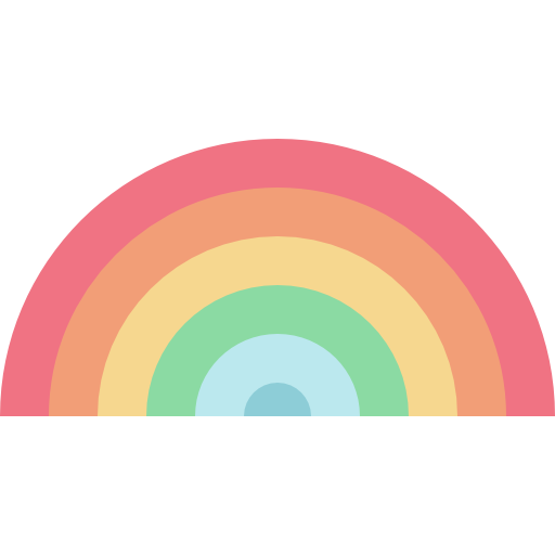 arco iris Kawaii Flat icono