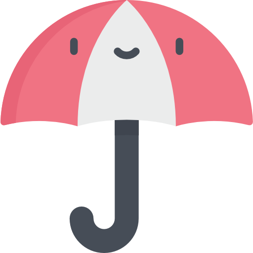 parapluie Kawaii Flat Icône