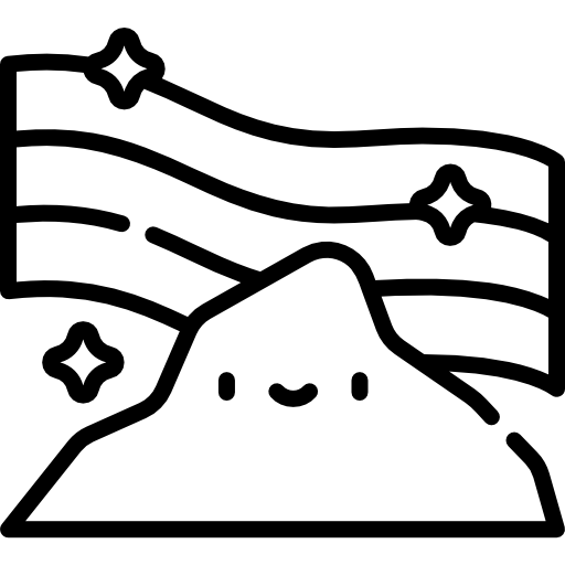Северное сияние Kawaii Lineal иконка