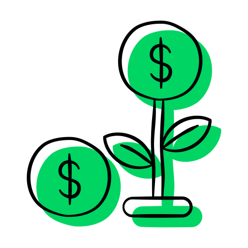 Money growth Generic Hand Drawn Color icon