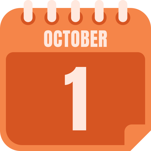 1 ottobre Generic color fill icona