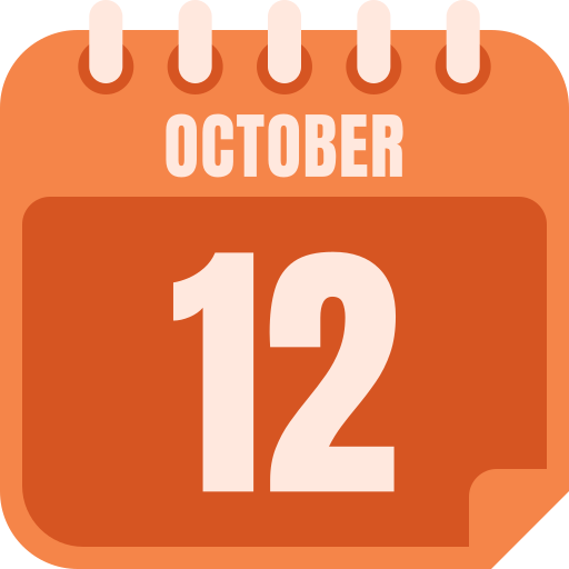 October 12 Generic color fill icon